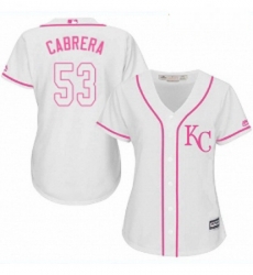 Womens Majestic Kansas City Royals 53 Melky Cabrera Authentic White Fashion Cool Base MLB Jersey Womens Majestic Kansas City Royals 53 Melky Cabrera Authentic White Fashion Cool Base MLB Jersey