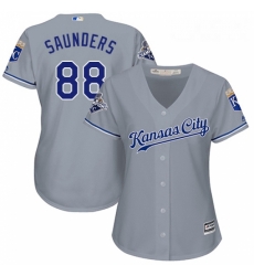 Womens Majestic Kansas City Royals 88 Michael Saunders Authentic Grey Road Cool Base MLB Jersey Womens Majestic Kansas City Royals 88 Michael Saunders Authentic Grey Road Cool Base MLB Jersey