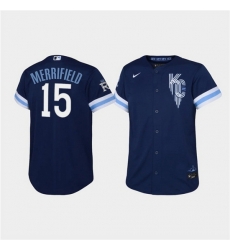Youth Kansas City Royals 15 Whit Merrifield 2022 Navy City Connect Stitched Baseball Jersey Youth Kansas City Royals 15 Whit Merrifield 2022 Navy City Connect Stitched Baseball Jersey