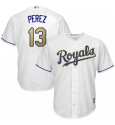 Youth Majestic Kansas City Royals 13 Salvador Perez Authentic White Home Cool Base MLB Jersey Youth Majestic Kansas City Royals 13 Salvador Perez Authentic White Home Cool Base MLB Jersey