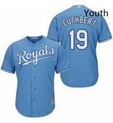 Youth Majestic Kansas City Royals 19 Cheslor Cuthbert Replica Light Blue Alternate 1 Cool Base MLB Jersey Youth Majestic Kansas City Royals 19 Cheslor Cuthbert Replica Light Blue Alternate 1 Cool Base MLB Jersey