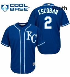 Youth Majestic Kansas City Royals 2 Alcides Escobar Authentic Blue Alternate 2 Cool Base MLB Jersey Youth Majestic Kansas City Royals 2 Alcides Escobar Authentic Blue Alternate 2 Cool Base MLB Jersey
