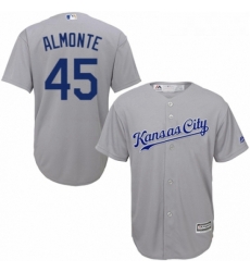 Youth Majestic Kansas City Royals 45 Abraham Almonte Authentic Grey Road Cool Base MLB Jersey Youth Majestic Kansas City Royals 45 Abraham Almonte Authentic Grey Road Cool Base MLB Jersey