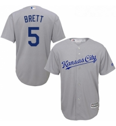 Youth Majestic Kansas City Royals 5 George Brett Replica Grey Road Cool Base MLB Jersey Youth Majestic Kansas City Royals 5 George Brett Replica Grey Road Cool Base MLB Jersey
