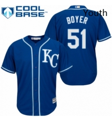Youth Majestic Kansas City Royals 51 Blaine Boyer Replica Blue Alternate 2 Cool Base MLB Jersey Youth Majestic Kansas City Royals 51 Blaine Boyer Replica Blue Alternate 2 Cool Base MLB Jersey