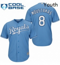 Youth Majestic Kansas City Royals 8 Mike Moustakas Authentic Light Blue Alternate 1 Cool Base MLB Jersey Youth Majestic Kansas City Royals 8 Mike Moustakas Authentic Light Blue Alternate 1 Cool Base MLB Jersey
