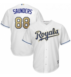 Youth Majestic Kansas City Royals 88 Michael Saunders Authentic White Home Cool Base MLB Jersey Youth Majestic Kansas City Royals 88 Michael Saunders Authentic White Home Cool Base MLB Jersey