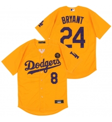 Dodgers 24 Kobe Bryant Yellow 2020 Nike KB Cool Base Jerseys Dodgers 24 Kobe Bryant Yellow 2020 Nike KB Cool Base Jerseys