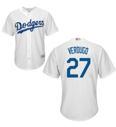 Dodgers 27 Alex Verdugo White New Cool Base Stitched Baseball Jersey Dodgers 27 Alex Verdugo White New Cool Base Stitched Baseball Jersey