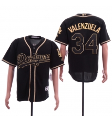 Dodgers 34 Fernando Valenzuela Black Gold Cool Base Jersey Dodgers 34 Fernando Valenzuela Black Gold Cool Base Jersey