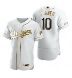 Los Angeles Dodgers 10 Justin Turner White Nike Mens Authentic Golden Edition MLB Jersey Los Angeles Dodgers 10 Justin Turner White Nike Mens Authentic Golden Edition MLB Jersey