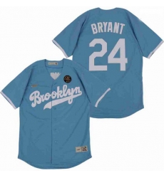 Men Brooklyn 24 Kobe Bryant Light Blue Cool Base Stitched MLB Jersey Men Brooklyn 24 Kobe Bryant Light Blue Cool Base Stitched MLB Jersey