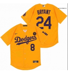 Men Dodgers Front 8 Back 24 Kobe Bryant Yellow Cool Base Stitched MLB Jersey Men Dodgers Front 8 Back 24 Kobe Bryant Yellow Cool Base Stitched MLB Jersey