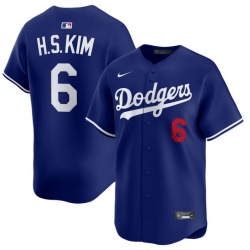 Men Hyeseong Kim Los Angeles Dodgers #6 Alternate Royal Limited Jersey