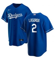 Men LA Los Angeles Dodgers 2 Tommy Lasorda Blue Cool Base Jersey Men LA Los Angeles Dodgers 2 Tommy Lasorda Blue Cool Base Jersey