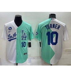 Men Los Angeles Dodgers 10 Justin Turner 2022 All Star White Green Cool Base Stitched Baseball Jersey Men Los Angeles Dodgers 10 Justin Turner 2022 All Star White Green Cool Base Stitched Baseball Jersey