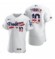 Men Los Angeles Dodgers 10 Justin Turner Men Nike White Fluttering USA Flag Limited Edition Flex Base MLB Jersey Men Los Angeles Dodgers 10 Justin Turner Men Nike White Fluttering USA Flag Limited Edition Flex Base MLB Jersey