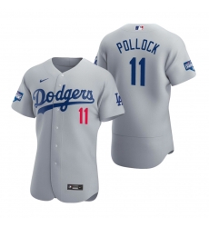 Men Los Angeles Dodgers 11 A J Pollock Gray 2020 World Series Champions Flex Base Jersey Men Los Angeles Dodgers 11 A J Pollock Gray 2020 World Series Champions Flex Base Jersey