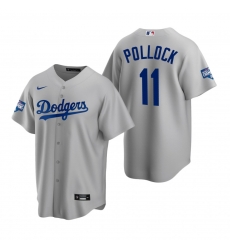 Men Los Angeles Dodgers 11 A J Pollock Gray 2020 World Series Champions Replica Jersey Men Los Angeles Dodgers 11 A J Pollock Gray 2020 World Series Champions Replica Jersey