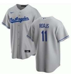 Men Los Angeles Dodgers 11 Miguel Rojas Flex Base Grey Stitched Baseball Jersey Men Los Angeles Dodgers 11 Miguel Rojas Flex Base Grey Stitched Baseball Jersey