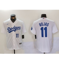 Men Los Angeles Dodgers 11 Miguel Rojas White Cool Base Stitched Baseball Jersey 3 Men Los Angeles Dodgers 11 Miguel Rojas White Cool Base Stitched Baseball Jersey 3