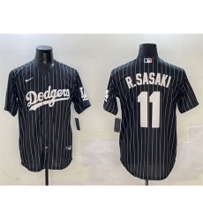 Men Los Angeles Dodgers 11 Roki Sasaki Black Cool Base Stitched Baseball Jersey Men Los Angeles Dodgers 11 Roki Sasaki Black Cool Base Stitched Baseball Jersey