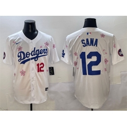 Men Los Angeles Dodgers 12 Sana White 2025 Tokyo Series Limited Stitched Baseball Jersey