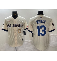 Men Los Angeles Dodgers 13 Max Muncy Cream Stitched Baseball Jersey 5 Men Los Angeles Dodgers 13 Max Muncy Cream Stitched Baseball Jersey 5