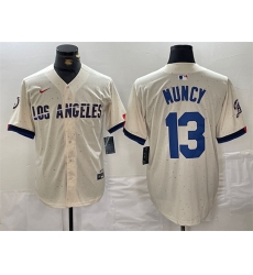 Men Los Angeles Dodgers 13 Max Muncy Cream Stitched Baseball Jersey Men Los Angeles Dodgers 13 Max Muncy Cream Stitched Baseball Jersey