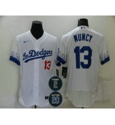 Men Los Angeles Dodgers 13 Max Muncy White 2 20 Patch City Connect Flex Base Stitched Jersey Men Los Angeles Dodgers 13 Max Muncy White 2 20 Patch City Connect Flex Base Stitched Jersey