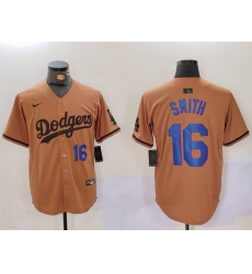 Men Los Angeles Dodgers 16 Will Smith Brown Cool Base Stitched Baseball Jersey 3 Men Los Angeles Dodgers 16 Will Smith Brown Cool Base Stitched Baseball Jersey 3