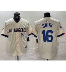 Men Los Angeles Dodgers 16 Will Smith Cream Stitched Baseball Jersey 2 Men Los Angeles Dodgers 16 Will Smith Cream Stitched Baseball Jersey 2