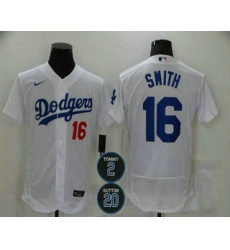 Men Los Angeles Dodgers 16 Will Smith White 2 20 Patch Stitched MLB Flex Base Nike Jersey Men Los Angeles Dodgers 16 Will Smith White 2 20 Patch Stitched MLB Flex Base Nike Jersey