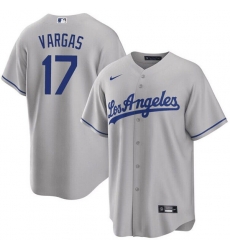 Men Los Angeles Dodgers 17 Miguel Vargas Gray Cool Base Stitched Baseball Jersey Men Los Angeles Dodgers 17 Miguel Vargas Gray Cool Base Stitched Baseball Jersey