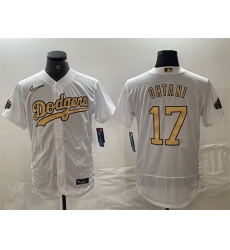 Men Los Angeles Dodgers 17 Shohei Ohtani 2022 All Star White Flex Base Stitched Baseball Jersey Men Los Angeles Dodgers 17 Shohei Ohtani 2022 All Star White Flex Base Stitched Baseball Jersey