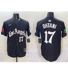 Men Los Angeles Dodgers 17 Shohei Ohtani Black Mexico 2025 LA Gothic Style With Fernando Patch Vapor Premier Limited Stitched Baseball Jersey