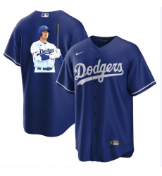 Men Los Angeles Dodgers 17 Shohei Ohtani Blue Big Logo Cool Base Stitched Jerseys Men Los Angeles Dodgers 17 Shohei Ohtani Blue Big Logo Cool Base Stitched Jerseys