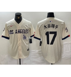 Men Los Angeles Dodgers 17 Shohei Ohtani Cream Stitched Baseball Jersey 1 I Men Los Angeles Dodgers 17 Shohei Ohtani Cream Stitched Baseball Jersey 1 I