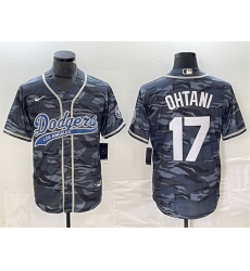 Men Los Angeles Dodgers 17 Shohei Ohtani Gray Camo Cool Base With Patch Stitched Baseball Jersey Men Los Angeles Dodgers 17 Shohei Ohtani Gray Camo Cool Base With Patch Stitched Baseball Jersey