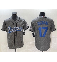 Men Los Angeles Dodgers 17 Shohei Ohtani Gray Cool Base With Patch Stitched Baseball Jersey Men Los Angeles Dodgers 17 Shohei Ohtani Gray Cool Base With Patch Stitched Baseball Jersey