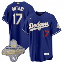 Men Los Angeles Dodgers  17 Shohei Ohtani Royal 2026 Alternate Gold Collection Stadium Stitched Baseball Jersey