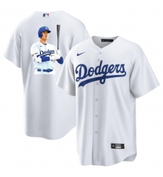 Men Los Angeles Dodgers 17 Shohei Ohtani White Big Logo Cool Base Stitched Jersey 4 Men Los Angeles Dodgers 17 Shohei Ohtani White Big Logo Cool Base Stitched Jersey 4