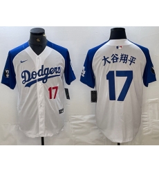 Men Los Angeles Dodgers 17 Shohei Ohtani White Blue Vin Patch Cool Base Stitched Baseball Jersey 2 Men Los Angeles Dodgers 17 Shohei Ohtani White Blue Vin Patch Cool Base Stitched Baseball Jersey 2
