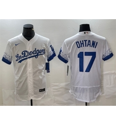 Men Los Angeles Dodgers 17 Shohei Ohtani White City Connect Flex Base With Patch Stitched Baseball Jersey Men Los Angeles Dodgers 17 Shohei Ohtani White City Connect Flex Base With Patch Stitched Baseball Jersey