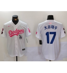 Men Los Angeles Dodgers 17 Shohei Ohtani White Pink Vin 26 Kobe Patch Stitched Baseball Jersey 3 Men Los Angeles Dodgers 17 Shohei Ohtani White Pink Vin 26 Kobe Patch Stitched Baseball Jersey 3