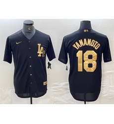 Men Los Angeles Dodgers 18 Yoshinobu Yamamoto Black Cool Base Stitched Baseball Jersey Men Los Angeles Dodgers 18 Yoshinobu Yamamoto Black Cool Base Stitched Baseball Jersey