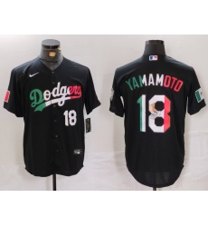 Men Los Angeles Dodgers 18 Yoshinobu Yamamoto Black Mexico Cool Base Stitched Baseball Jersey 4 Men Los Angeles Dodgers 18 Yoshinobu Yamamoto Black Mexico Cool Base Stitched Baseball Jersey 4