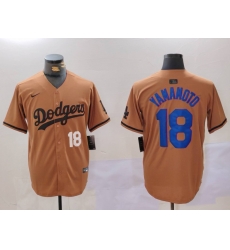 Men Los Angeles Dodgers 18 Yoshinobu Yamamoto Brown Cool Base Stitched Baseball Jersey 5 Men Los Angeles Dodgers 18 Yoshinobu Yamamoto Brown Cool Base Stitched Baseball Jersey 5