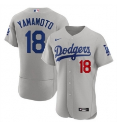 Men Los Angeles Dodgers 18 Yoshinobu Yamamoto Gray 2023 Flex Base Stitched Baseball Jersey Men Los Angeles Dodgers 18 Yoshinobu Yamamoto Gray 2023 Flex Base Stitched Baseball Jersey