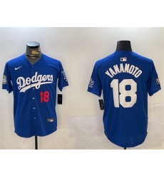 Men Los Angeles Dodgers 18 Yoshinobu Yamamoto Royal 2024 World Series Patch Alternate Limited Stitched Baseball Jersey Men Los Angeles Dodgers 18 Yoshinobu Yamamoto Royal 2024 World Series Patch Alternate Limited Stitched Baseball Jersey